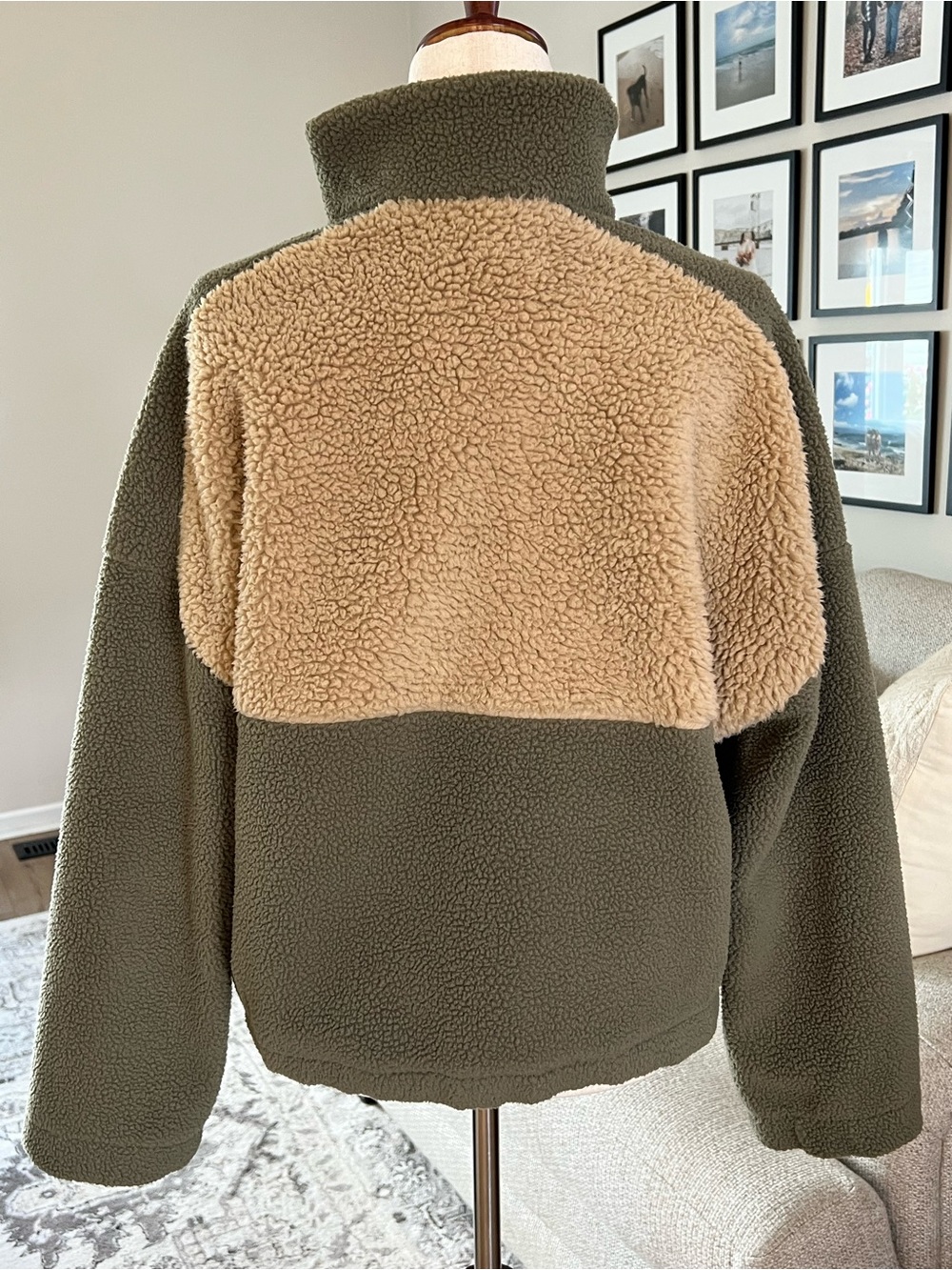 Columbia Lodge Sherpa Pullover Size Large 1/4 Snap - Picture 2 of 9
